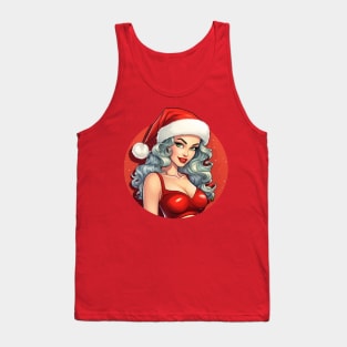 Xmas Pin Up Lady Tank Top